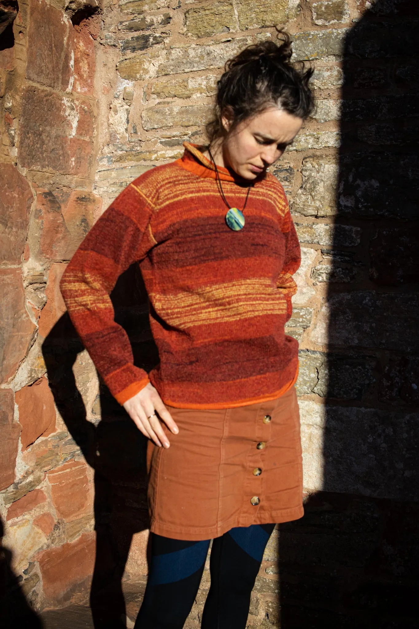 NEW COLOURWAY Orkney View Rollneck Jumper in Sunset