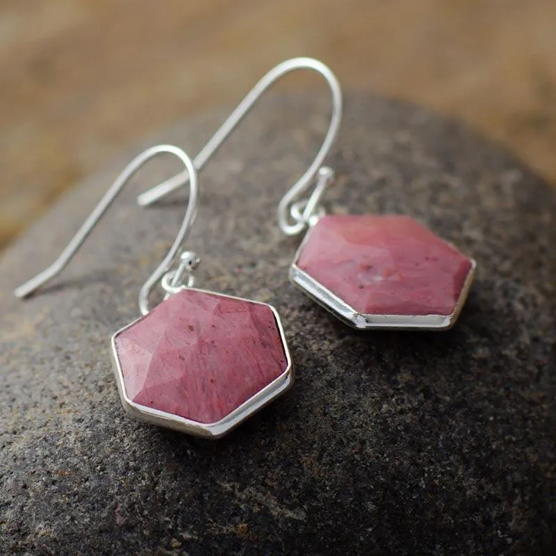 Ngiiny Rhodonite Drop Earrings