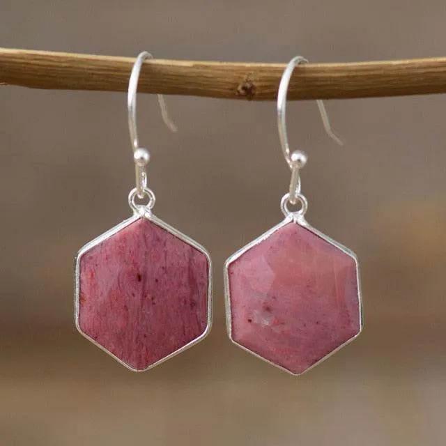 Ngiiny Rhodonite Drop Earrings