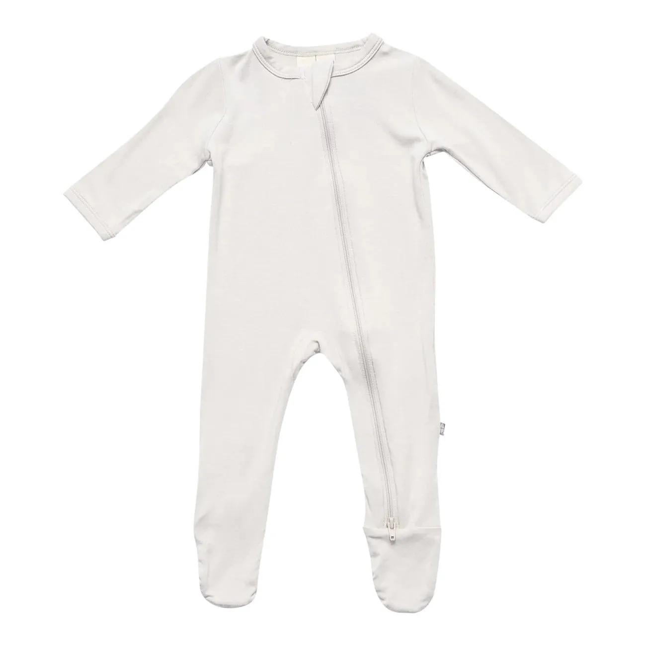 Oat Zippered Footie Pajama