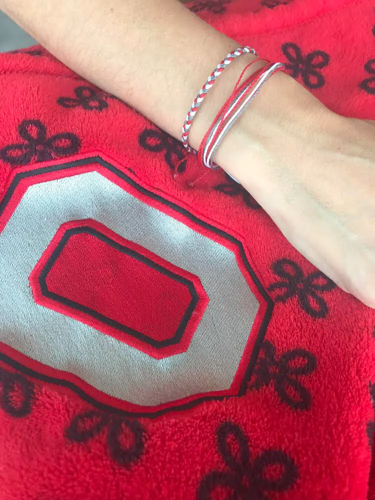 Ohio State Custom Mini Braid Bracelet