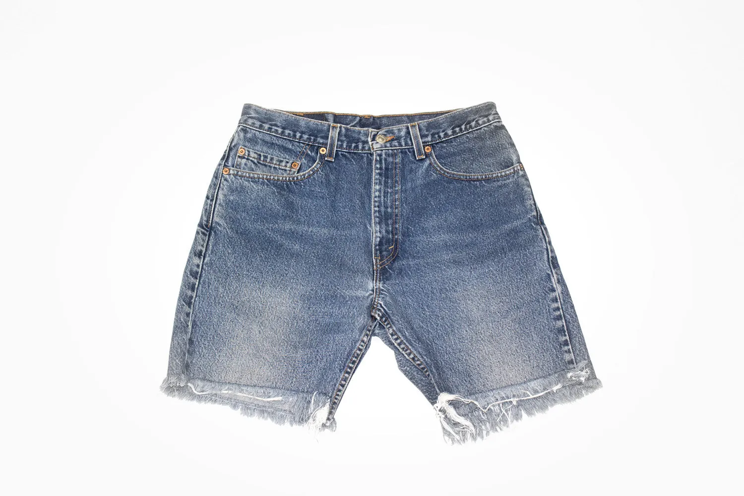 Paisley Drop Cut Offs - Vintage Women’s Denim Levi Shorts with Embroidery