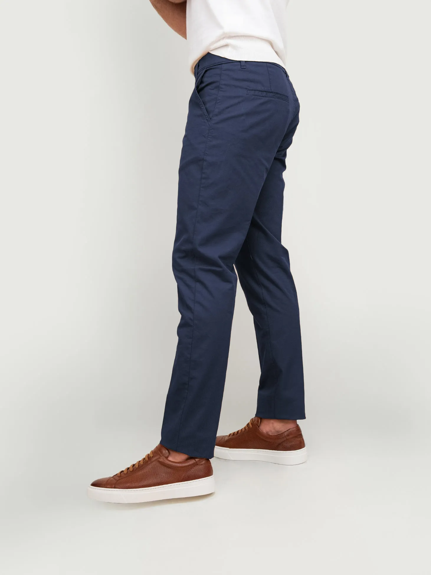 PANTALONE MISTO LINO E COTONE BLU