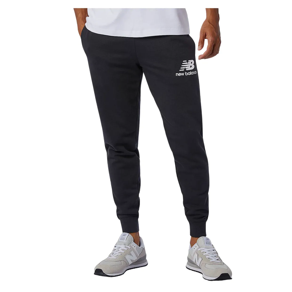 Pantaloni Uomo New Balance Essential Stacked Logo Nero