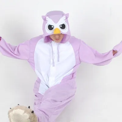 PITaPATs onesie animal jumpsuit costume - long sleeve purple owl