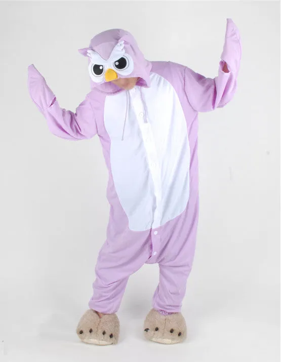 PITaPATs onesie animal jumpsuit costume - long sleeve purple owl