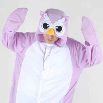 PITaPATs onesie animal jumpsuit costume - long sleeve purple owl