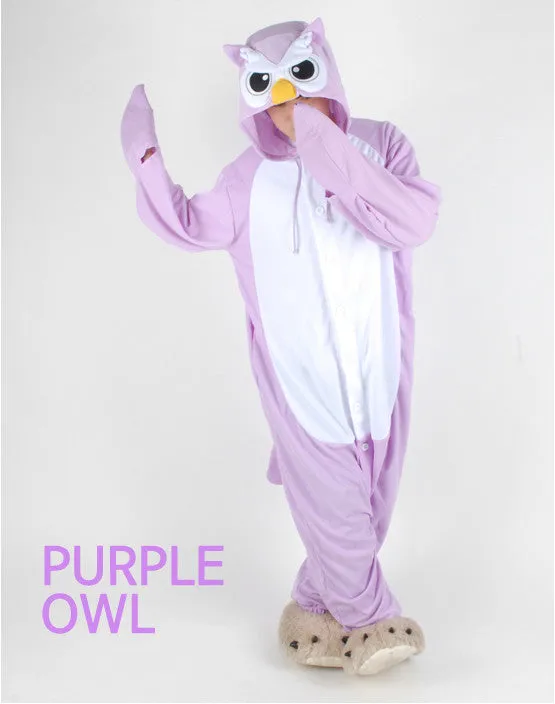 PITaPATs onesie animal jumpsuit costume - long sleeve purple owl