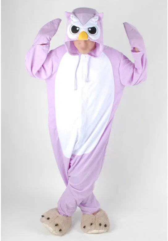 PITaPATs onesie animal jumpsuit costume - long sleeve purple owl