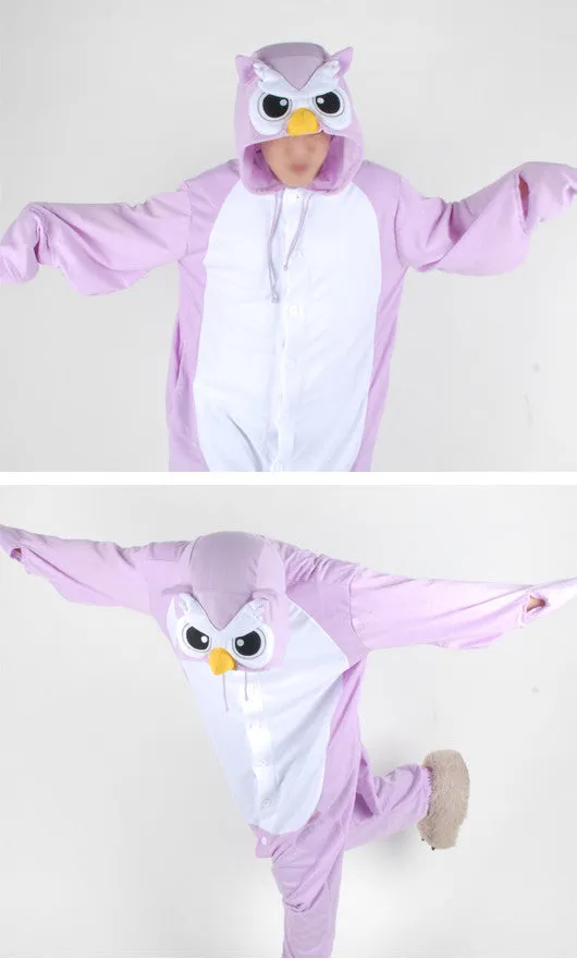 PITaPATs onesie animal jumpsuit costume - long sleeve purple owl