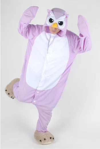 PITaPATs onesie animal jumpsuit costume - long sleeve purple owl