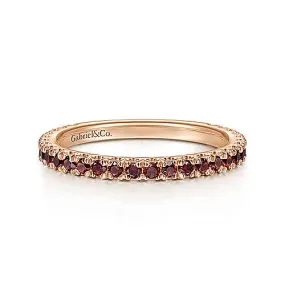 Rose Gold Garnet Stackable Birthstone Ring