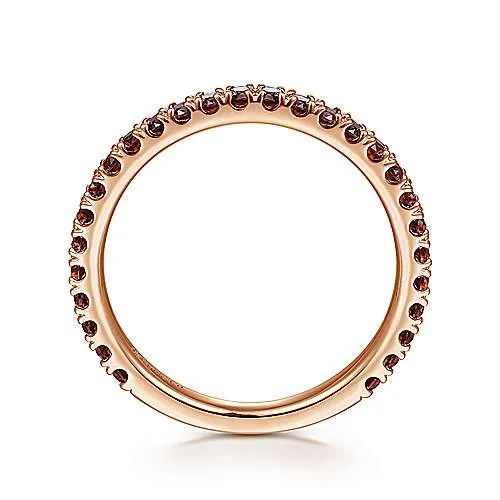 Rose Gold Garnet Stackable Birthstone Ring