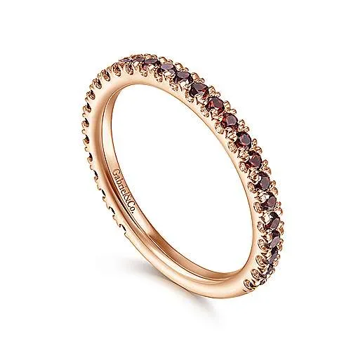 Rose Gold Garnet Stackable Birthstone Ring