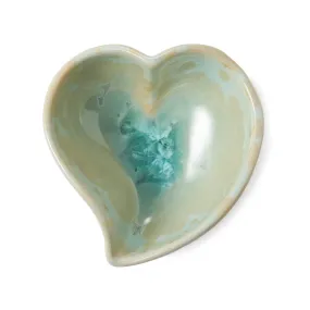 Simon Pearce Crystalline Jade Twist Heart Bowl