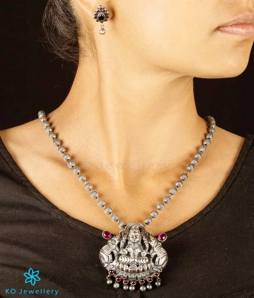 The Shrinika Silver Lakshmi Pendant