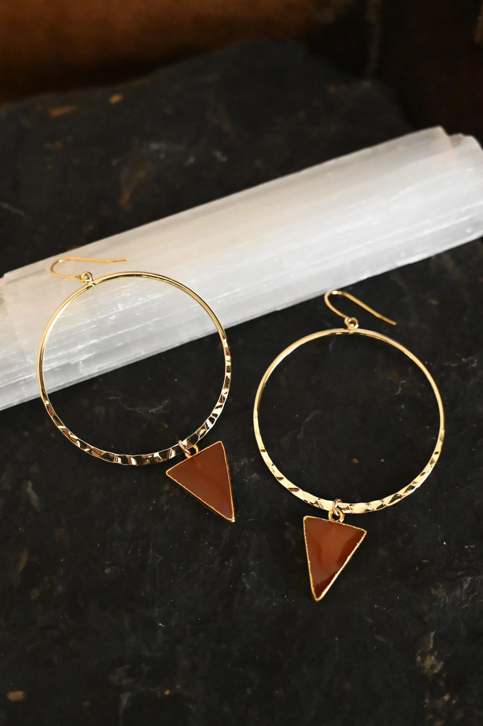 The Spark Carnelian Gold Hoop Earrings