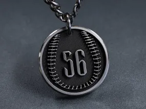 TITANIUM Custom Baseball Number Necklace