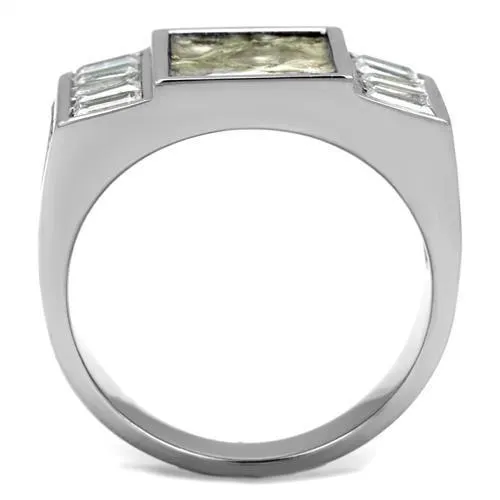 TK2784 No Plating Stainless Steel Ring with AAA Grade CZ in Clear