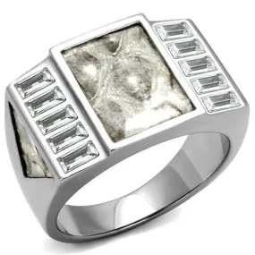 TK2784 No Plating Stainless Steel Ring with AAA Grade CZ in Clear