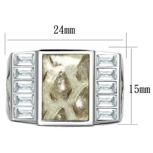 TK2784 No Plating Stainless Steel Ring with AAA Grade CZ in Clear