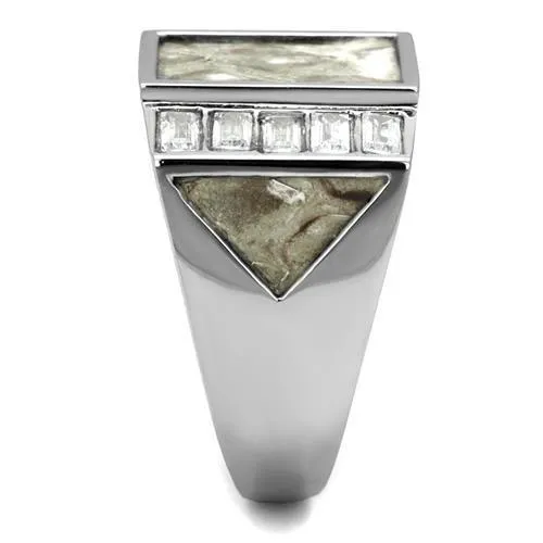 TK2784 No Plating Stainless Steel Ring with AAA Grade CZ in Clear