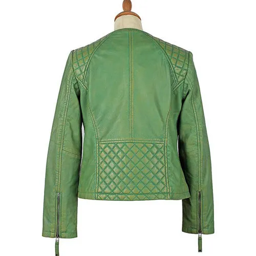 Women's Simi Kelly Green Leather Jacket